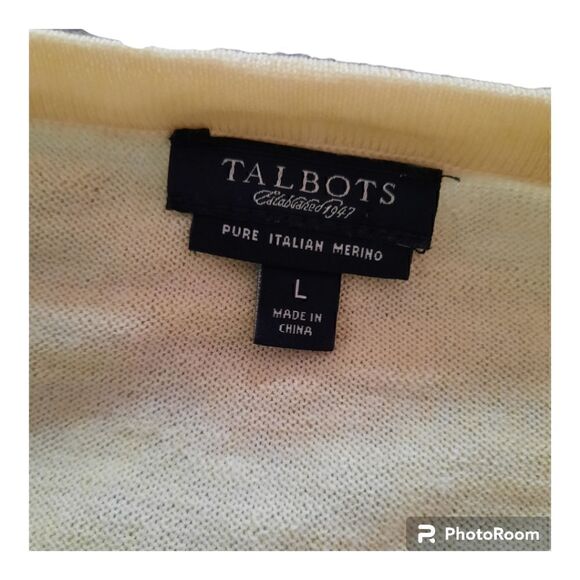 Talbots Merino Wool Collarless Button Down Cardigan Sweater - Picture 2 of 7